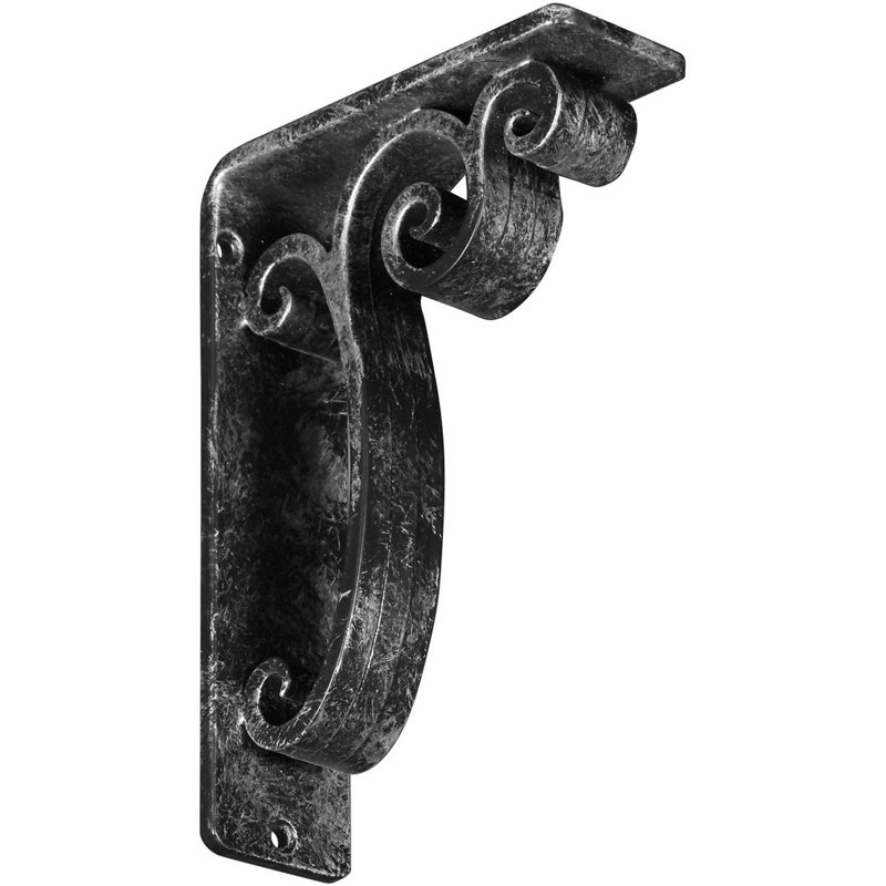 Support en fer forgé Avery, Argent antique, H 8 po x l 2 po x P 5,5 po