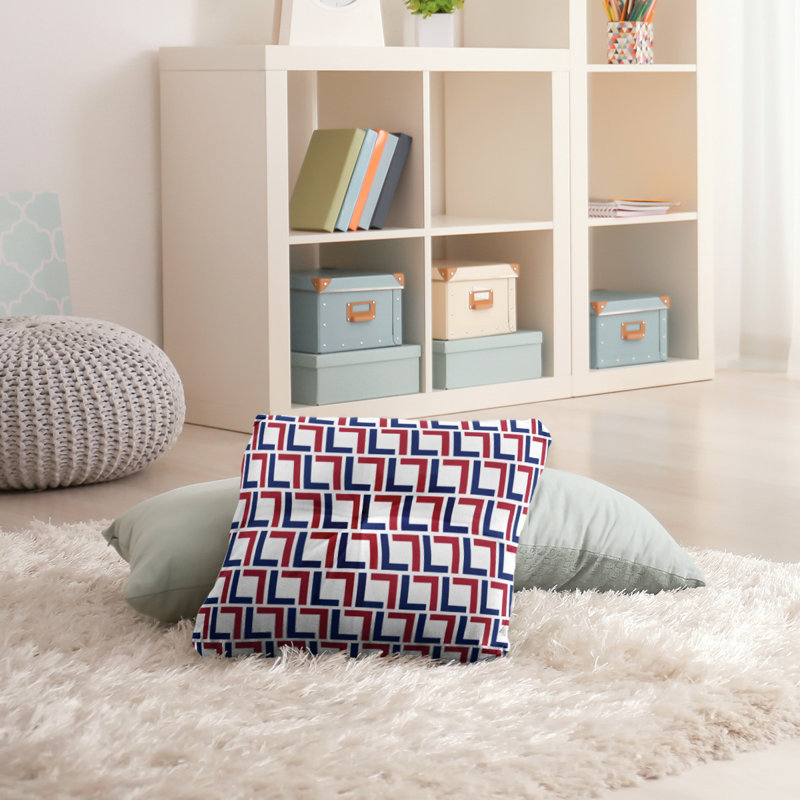 Housse de coussin New York, Bleu foncé / rouge / blanc, 30'' x 30''