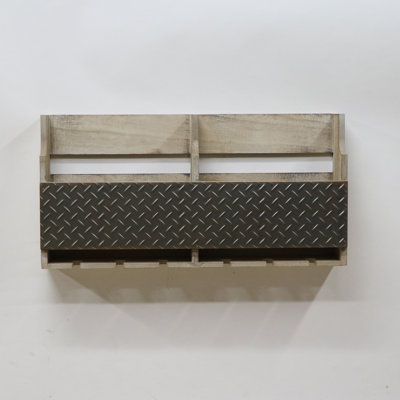 Lechlade 6 Bottle Wall Mounted Wine Bottle & Glass Rack in