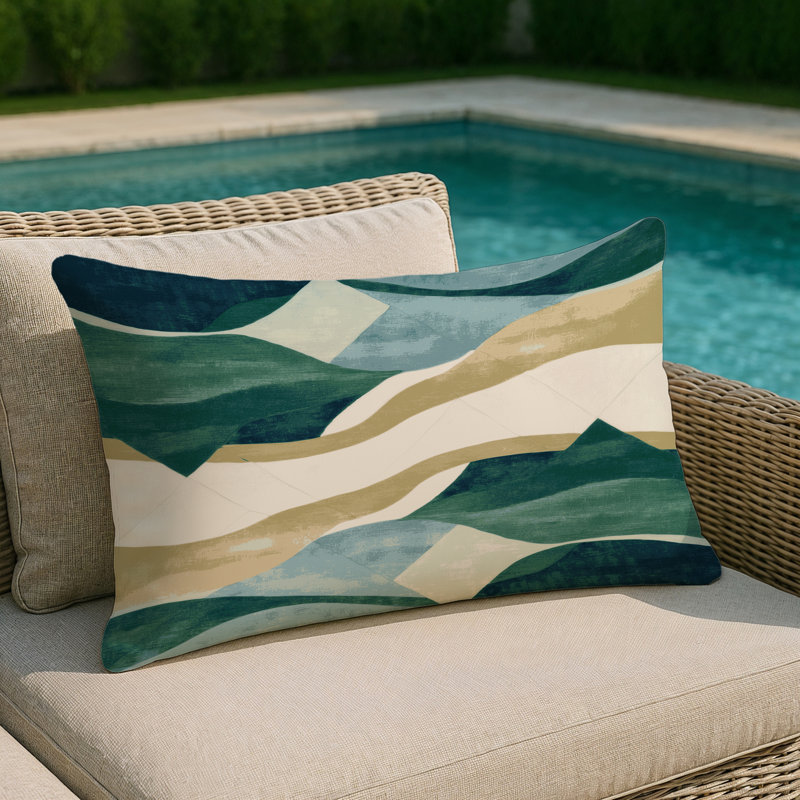 Zenith Spiral Indoor And Outdoor Throw Pillow, Rectangle 14"H x 20"W