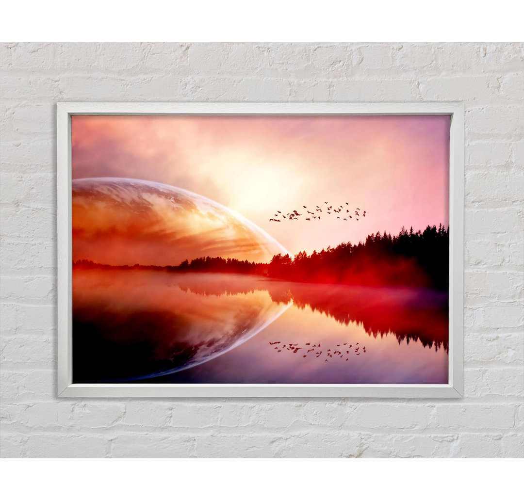 Amazing Sunrise Lake - Einzelner Bilderrahmen Kunstdrucke auf Leinwand