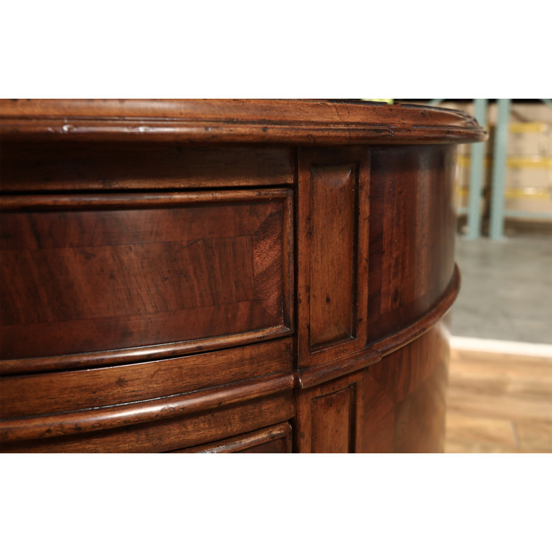 Walnut Kidney Shaped Desk With Leather Top