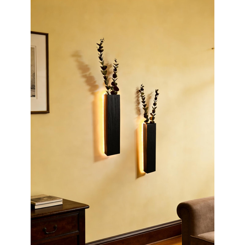 Artificial Eucalyptus With Led Lights Wall Decor Planters 2pcs