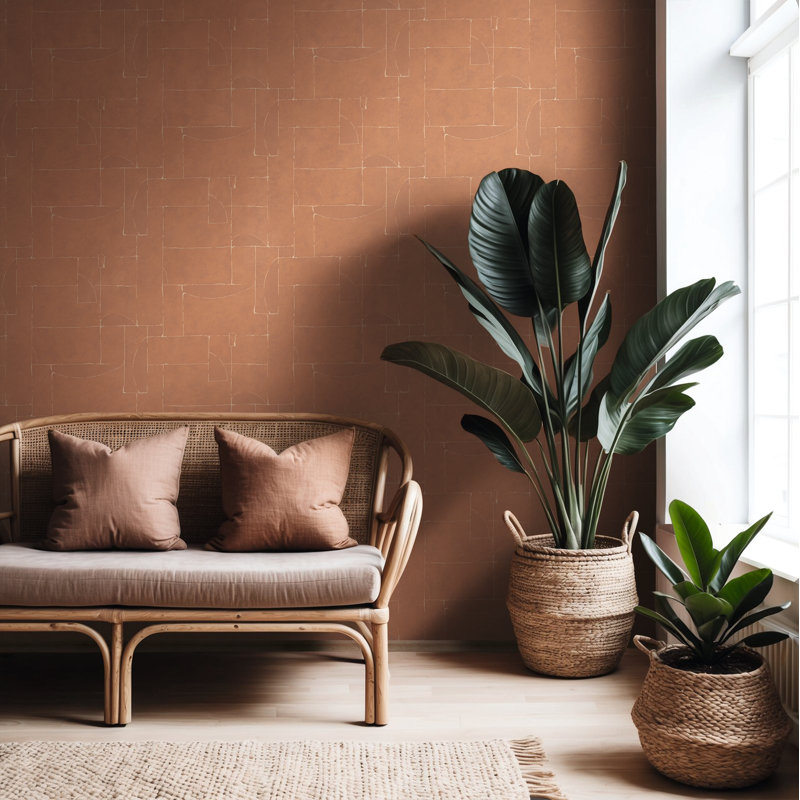 Galerie Terra Stone Effect Eco Clay Wallpaper, Red