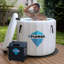 Baignoire gonflable froide à 1 personne avec couvercle isolant en PVC, refroidisseur 3/4 HP et chauffant gris