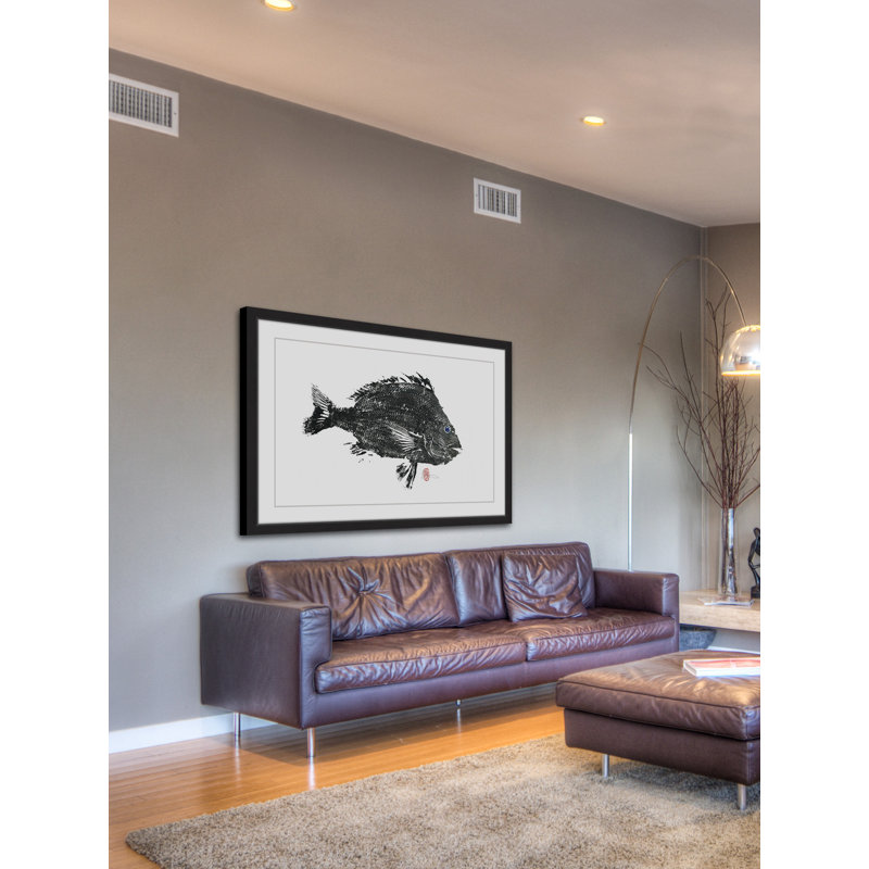 « large ovins head », reproduction d’art encadrée, H 24 po x l 36 po x P 1,5 po