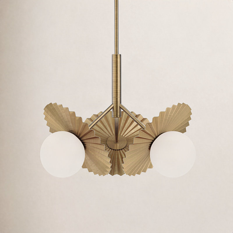 Laki 3 - Light Chandelier, Brushed Gold, 15.75" H x 22" W x 22" D