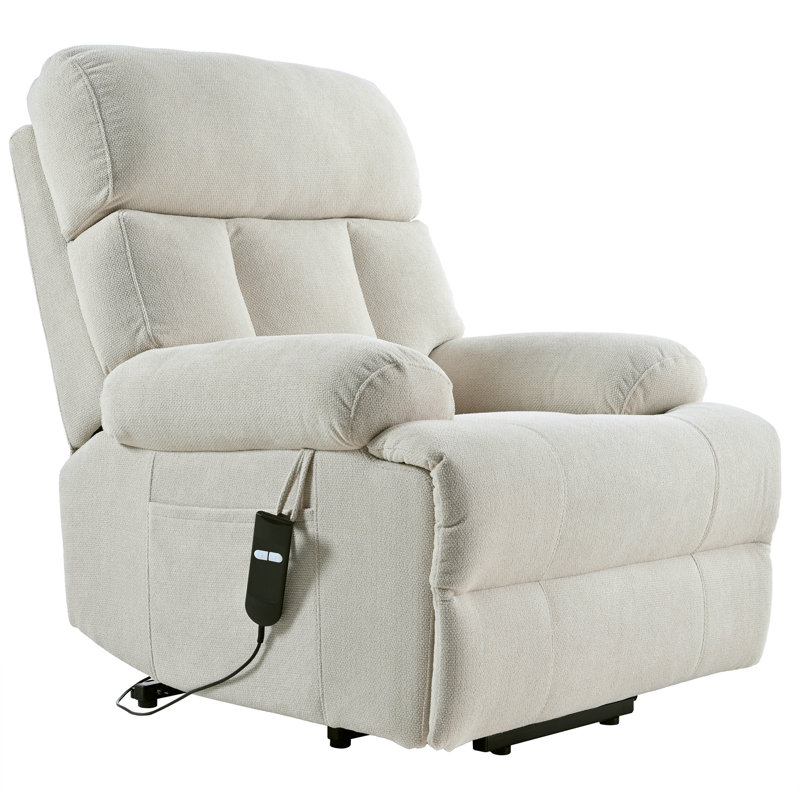 Larson Oversized Ultra-soft Velvet Power Lift Recliner Chair With Remote Control, Adjustable Backrest & Side Pocket