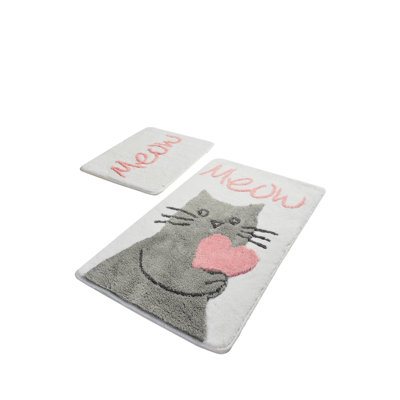 Ensemble de tapis de bain en acrylique (2 pièces) antibactérien et antidérapant, 19,7 po x 23,6 po et 23,6 po x 39,4 po | 100% acrylique, hauteur des poils: 0,7 à 1,2 po | Lavable à la machine, doux et durable pour le décor de votre salle de bain