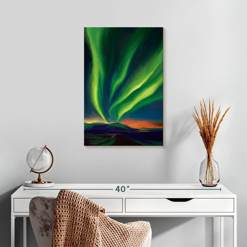 Alvord Aurora Borealis abstrait, H 24 po x l 16 po