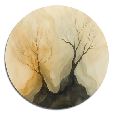 Nature Wall Decor Tree In The Wind - Landscapes Large Round Metal Wall Art