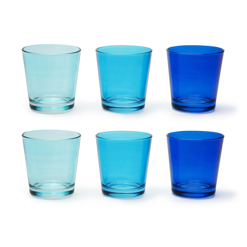 Portofino 300ml Drinking Glass Set, Blue Scale