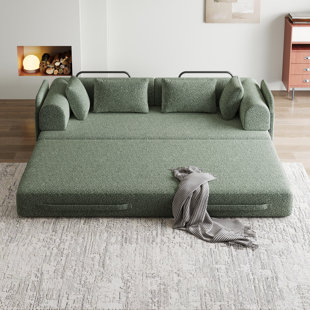 Canapé-lit convertible avec coussin cylindrique, canapé-lit pliant en chenille avec, canapé-lit pliant avec poche latérale, canapé-lit de salon pour salon