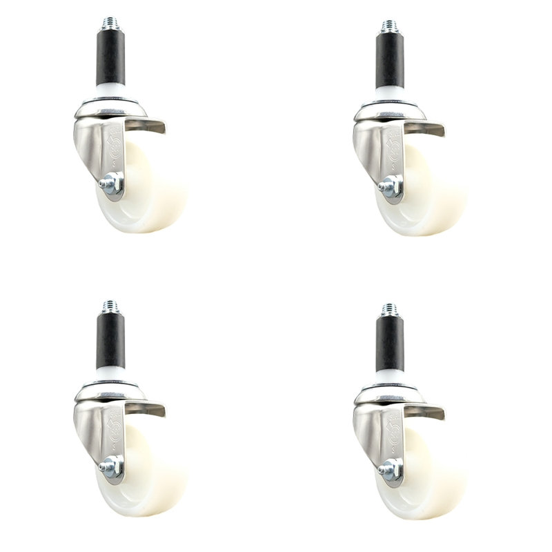 Nylon Swivel Expanding Stem Caster Set