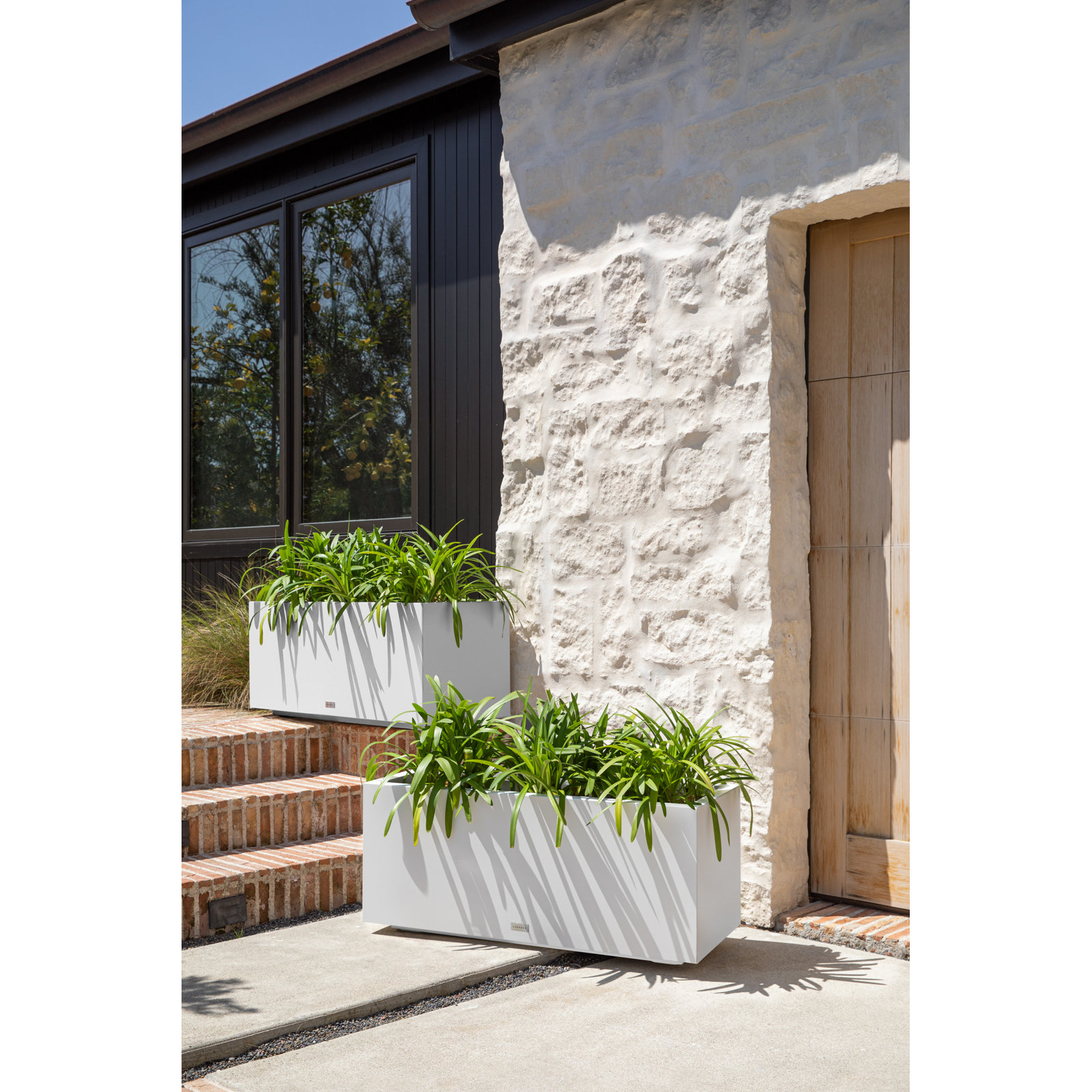 Block Series Long Box Planter, 16” H x 38” W x 15” D, White