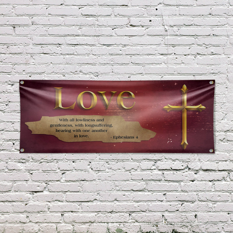 Bannière «Jesus Love» 18 po x 48 po