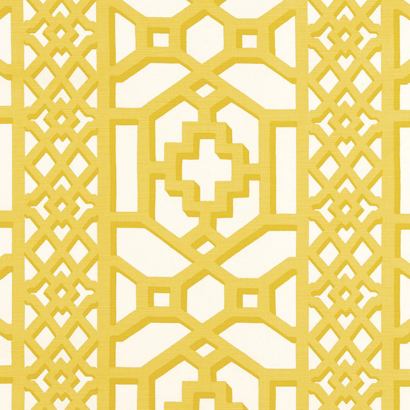 Zanzibar Trellis Matte Fabric, Canary