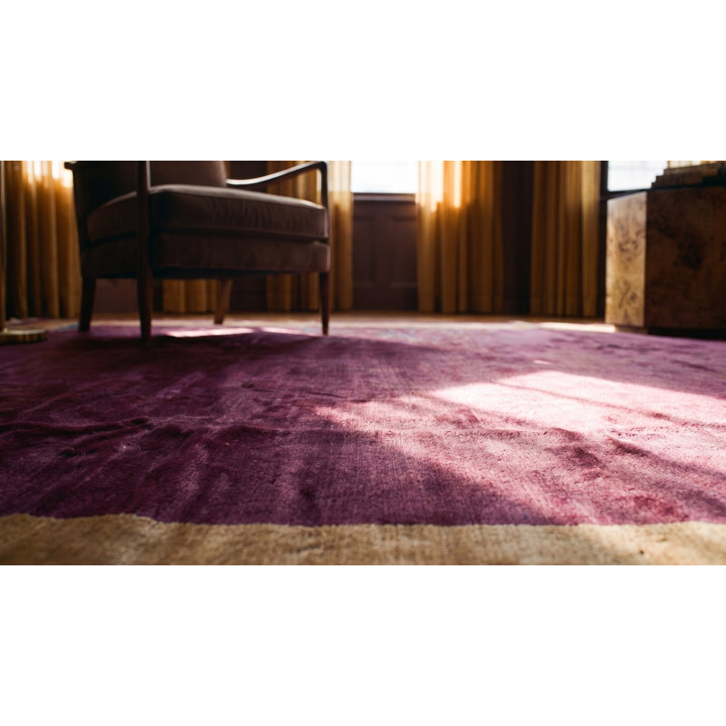 Tapis mauve antique en laine Art déco