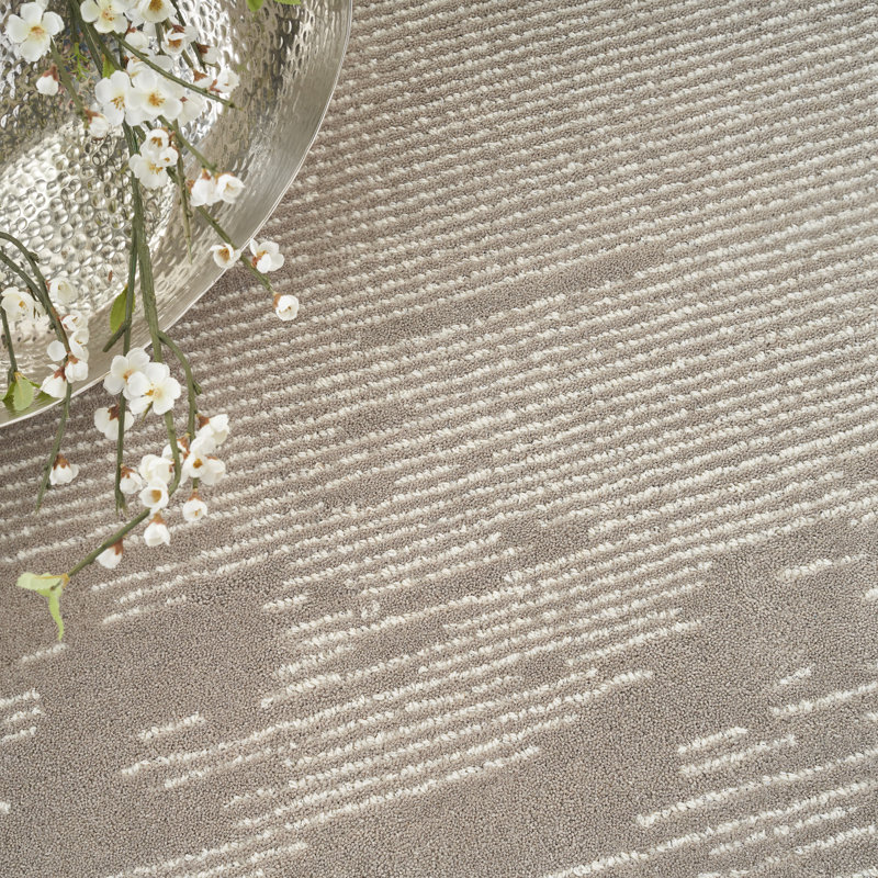 Laurene Abstract Area Rug in Taupe/Ivory, Rectangle 4' x 6'