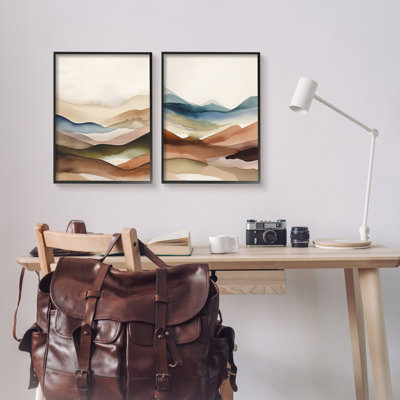«Abstract Desert Dunes», impression sur bois 2 pièces