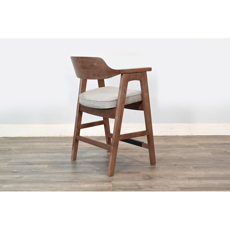  Wren Cushioned Counter Stool, Brown, Gray, Counter Stool (24" Seat Height)