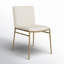 Chaise de salle à manger rembourrée en métal et polyester Ovando-1526876083