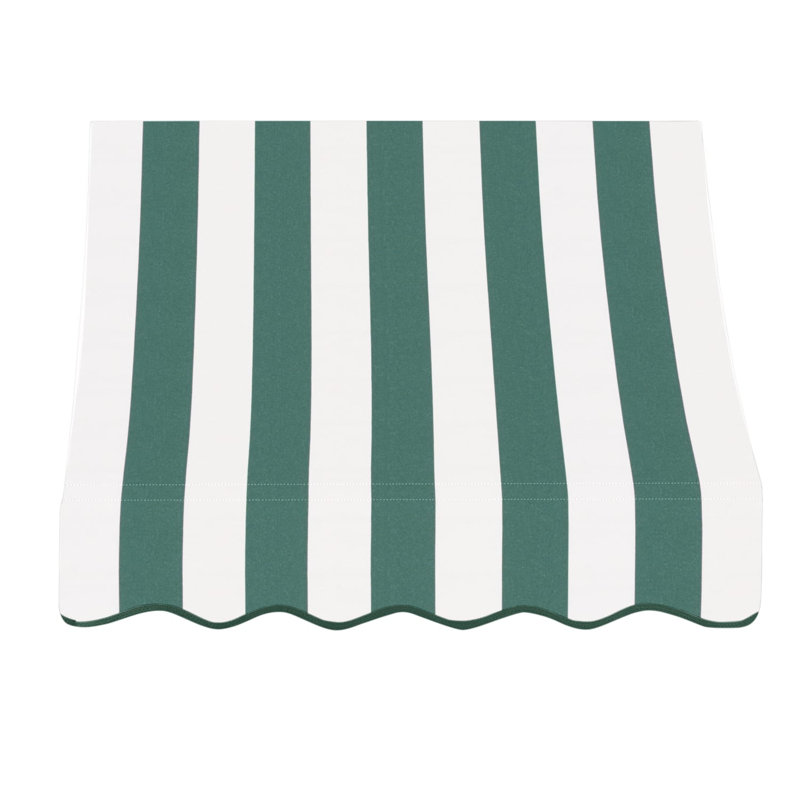 Auvent fixe en tissu acrylique Awantech Nantucket, Forêt / rayure blanche, H 44 po x l 100,5 po x P 36 po