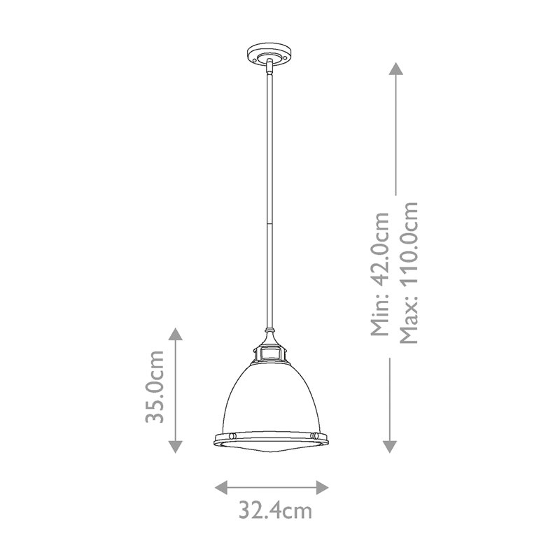 Abigail 1 - Light Cone Pendant, Polished Nickel