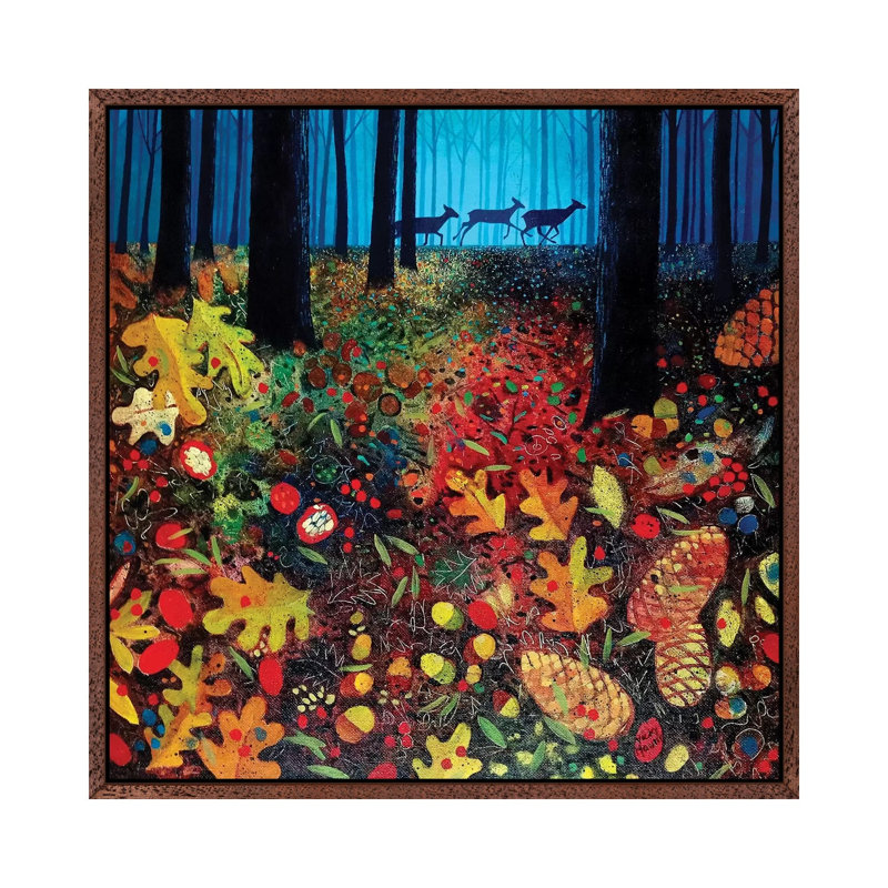 Into the Woods 1 Piece Painting on Canvas, 66.04cm H x 66.04cm W x 3.81cm D, Classic Brown Wood Framed