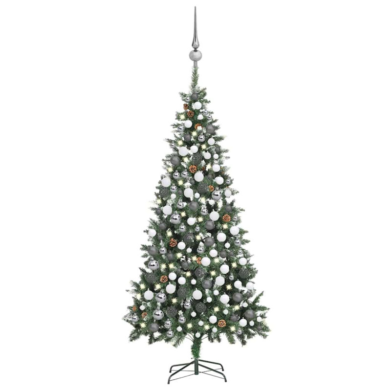 Artificial Christmas Tree with LEDs&Ball Set, 6.89ft H x 3.9ft W x 3.9ft D