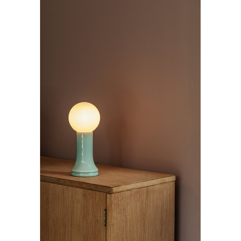 Shore Table Lamp Smoke Grey With G95 LED Bulb US, Green