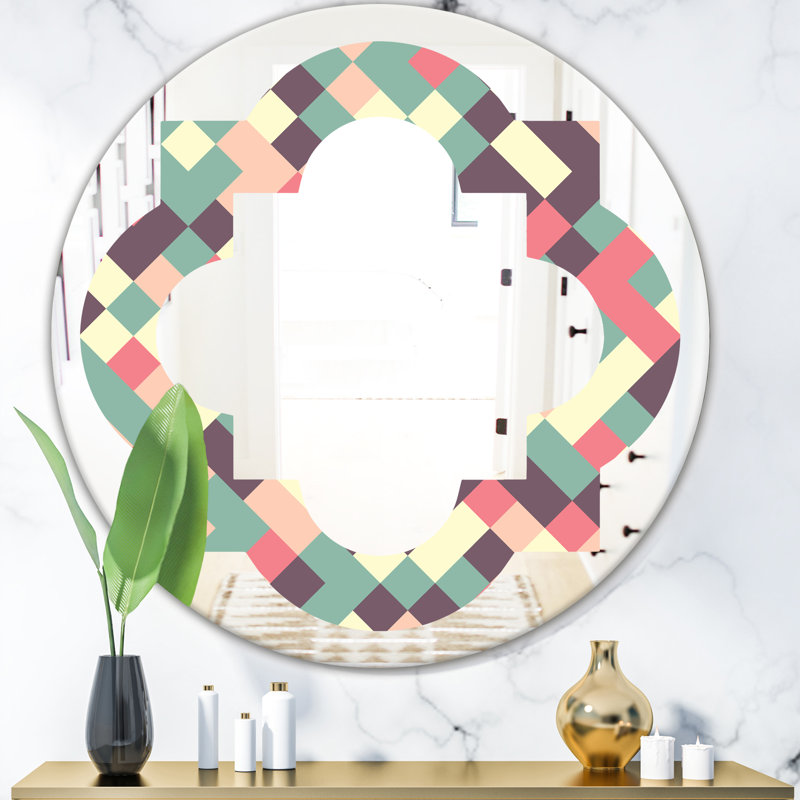 Miroir mural moderne quadrilobe design IV, 23,6 po x 23,6 po