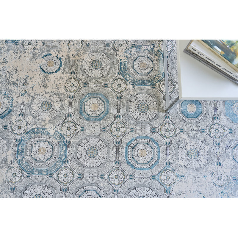 Legacy Blue/Ivory Area Rug, Rectangle 8' x 10'