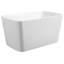 Baignoire balnéo autoportante en acrylique de 124 cm (49 pouces), style japonais carré, avec trop-plein chromé et vidange rapide, blanc brillant