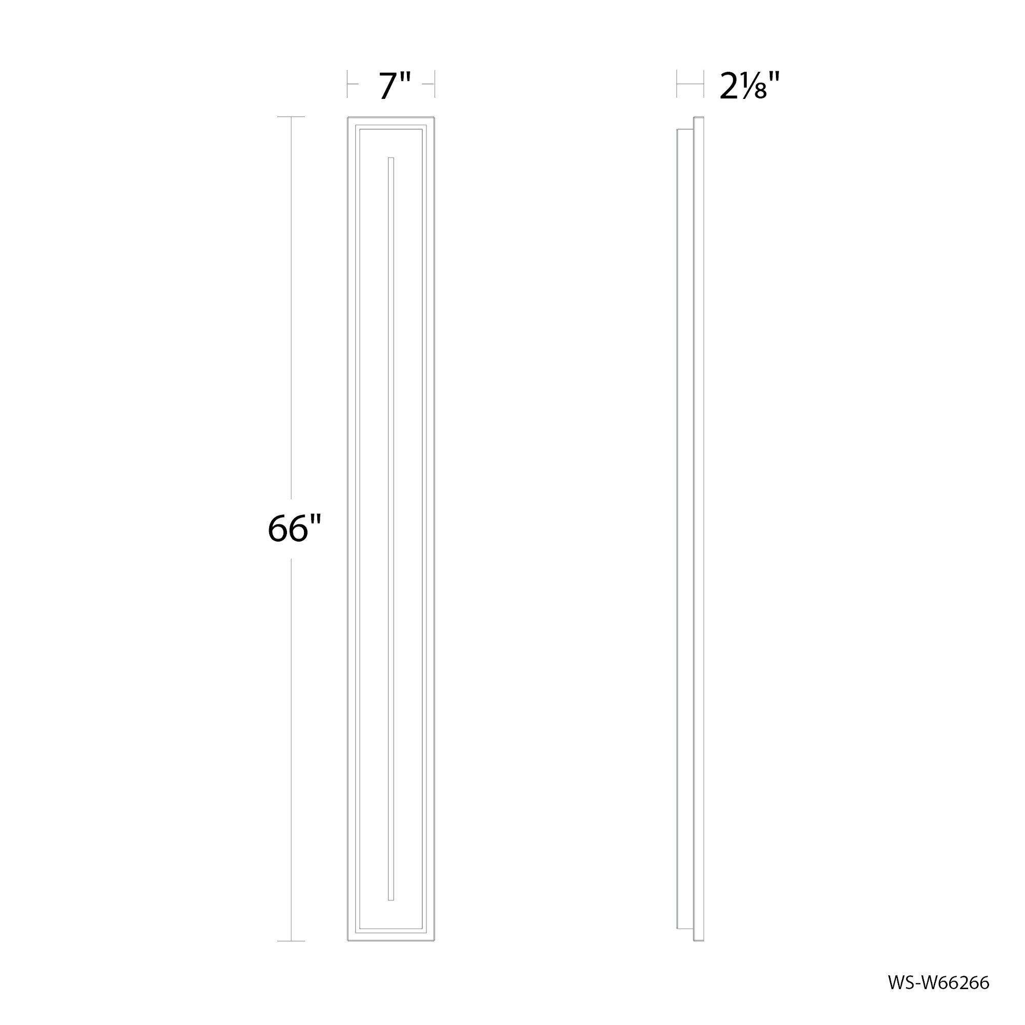 Midnight Outdoor Aluminum LED Wall Light, 3500K, 66" H