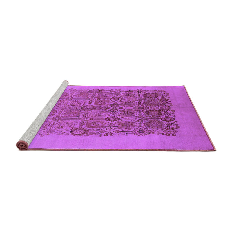 Washable Oriental Indoor Rug, Round 4'