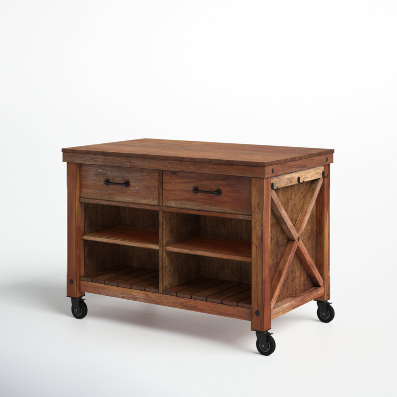 Vargas 2-drawer Kitchen Island/Cart with Locking Casters