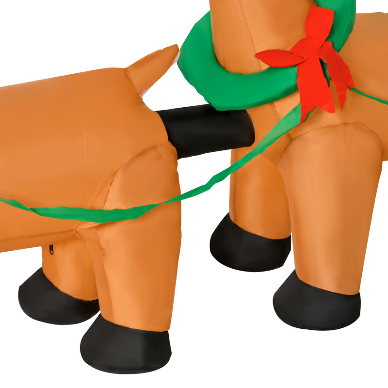 8Ft Inflatable Train With Sleigh And Reindeer