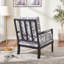 Chaise d'appoint rembourrée avec structure en bois tourné