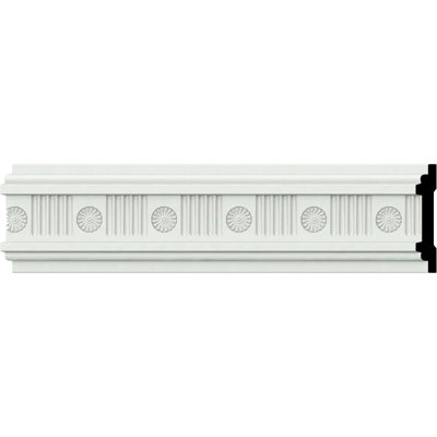 Endurathane Edward Chair Rail, 2 1/2"H x 1/2"P x 94 1/2"L, (1 7/8"Repeat), Factory Primed