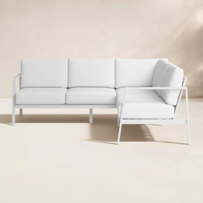 Armando 77.5'' Wide Triangle Aluminum Patio Sectional with Sunbrella® Cushions