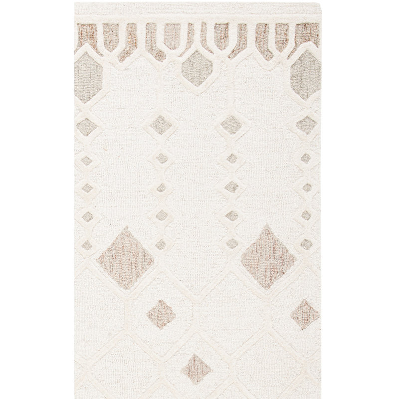 Tapis ivoire en laine / coton touffeté à la main Artistry, Tapis de couloir 2 pi 3 po x 9 pi