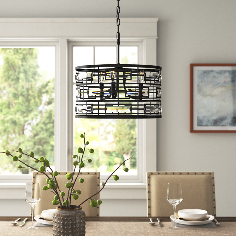 Lustre cylindrique unique à 3 lumières Sybil, Noir