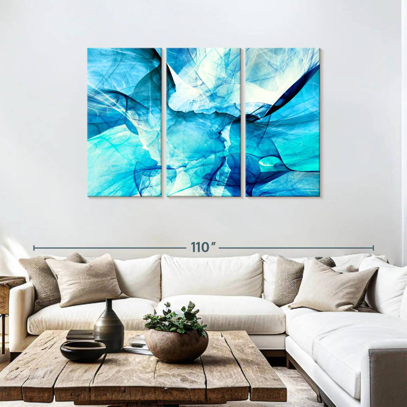 Avery Blue Blurs Abstract, 48" H x 74" W