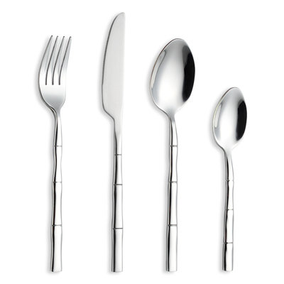 Ensemble de couverts en acier inoxydable - Couteau, fourchette, cuillère et cuillère à café 20 pièces pour le steak, la salle à manger et le thé - Conception durable et élégante