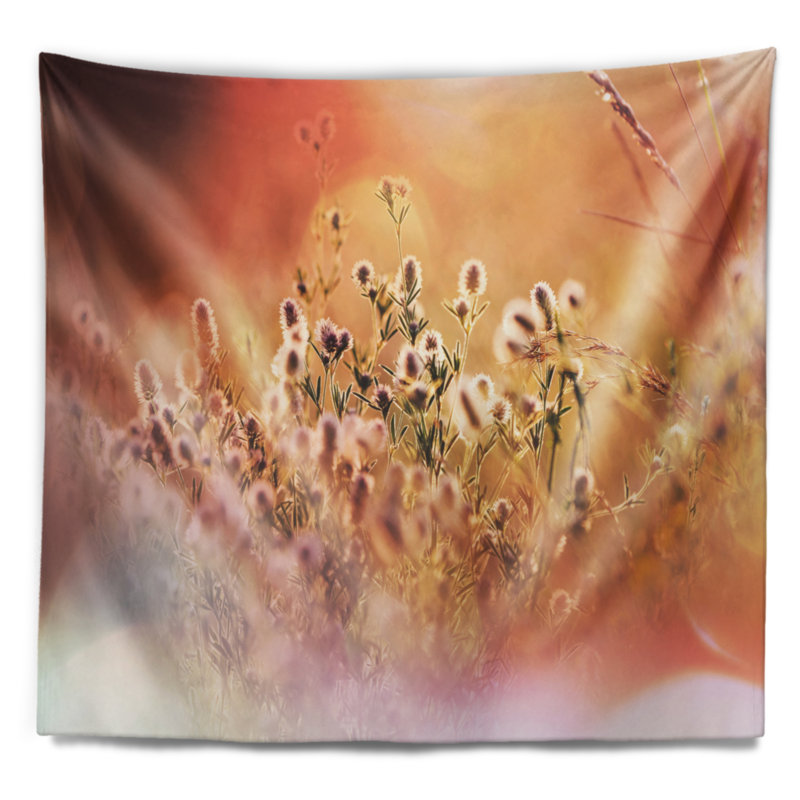 Tapisserie de fleurs sauvages florales sur fond léger, H 50 po x l 60 po