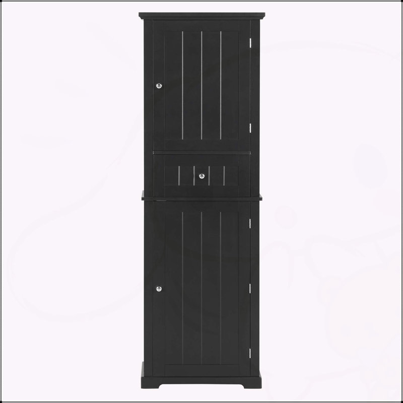 Versatile Freestanding Bathroom Cabinet with Multiple Features for Optimal Storage, Black