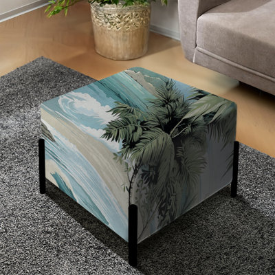 Seaside Elegance Ii - motif tropical - repose-pieds carré côtier