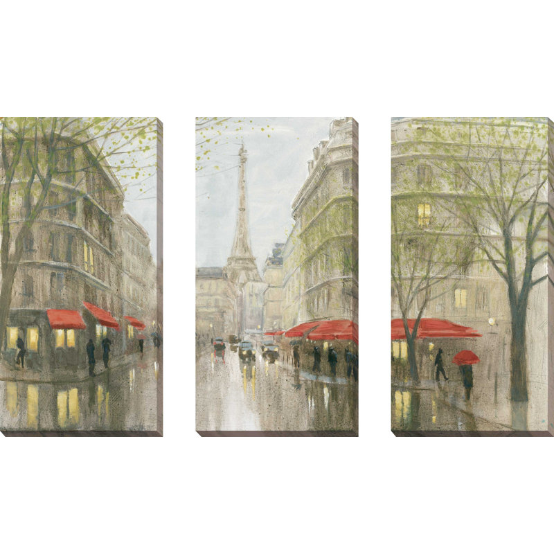 "Impression de Paris", ensemble de 3 impressions sur toile