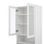 Meuble-lavabo polyvalent avec miroir et station de charge, coiffeuse avec 8 compartiments de rangement cachés, bureau d'ordinateur à 3 tiroirs, 2 armoires et tablettes ouvertes, bureau personnel, blanc